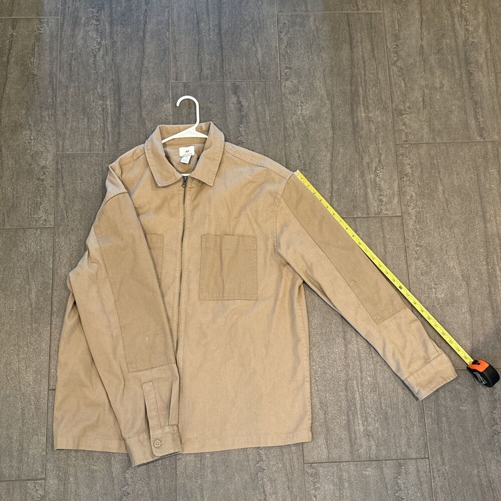 H&M Relaxed Fit Canvas Jacket Size Men’s XL Light Brown Lightweight Jacket